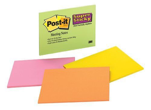 Post-it Super Sticky Meeting Note - Self-adhesive - 6&#034; X 8&#034; - (6845sspl)