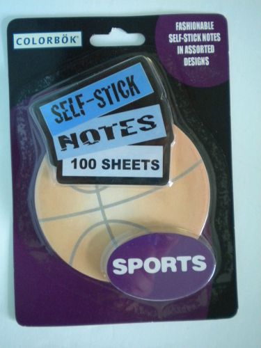*NEW* ~ COLORBOK &#034;SPORTS&#034; BASKETBALL FASHIONABLE SELF-STICK NOTES ~ 100 Sheets