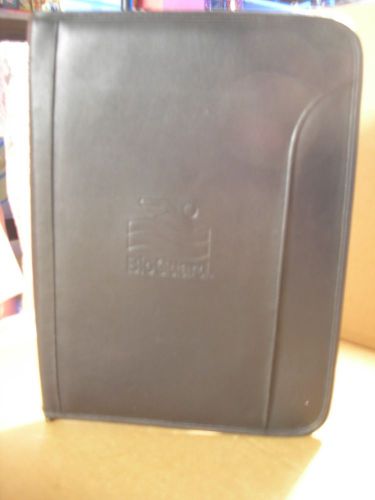 LEATHER ZIP-UP EXECUTIVE BINDER - 10&#034; X 13 1/4&#034; CLOSED - MADE BY BIO GUARD