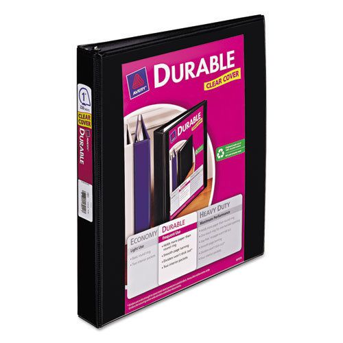 Durable view binder with slant rings, 1&#034; capacity, black for sale