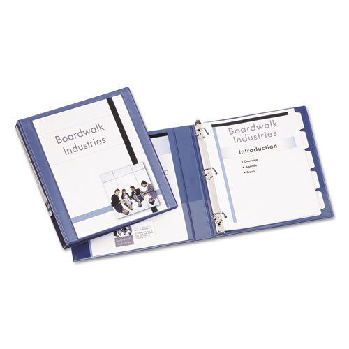 Design edge view binder with slant rings, 1&#034; capacity, blue for sale