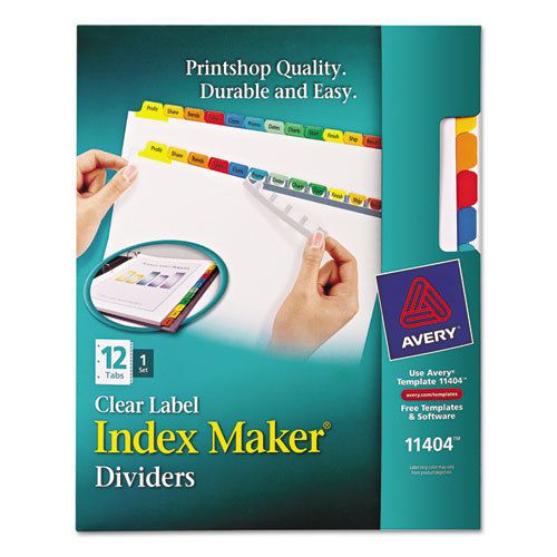 Index Maker Dividers, Multicolor 12-Tab, Letter