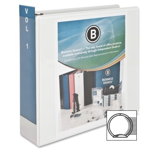 Business Source Standard Presentation Binder - 3&#034;  - White- BSN09987
