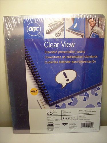 GBC ClearView Presentation Covers,Round Corners, 8 3/4&#034; x 11 1/4&#034;, Pack Of 25