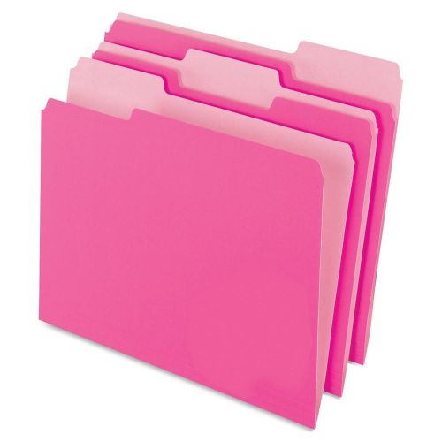 NEW PENDAFLEX 153 1/3 PIN Two-Tone File Folders, 1/3 Cut Top Tab, Legal Pink,