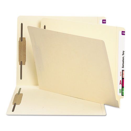 Heavyweight folders, two fasteners, end tab, letter, 11 point manila, 250/box for sale