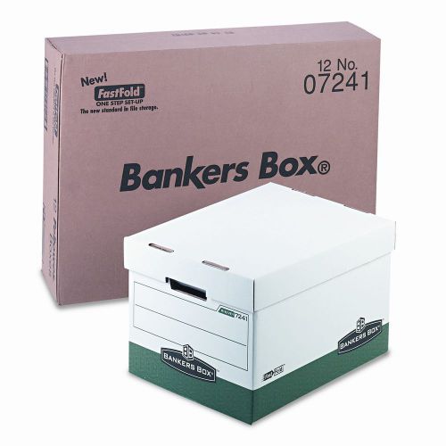 R-Kive Max Box, Letter/Lgl, Paper, 12 x 15 x 10, White/Green, 12/Ctn