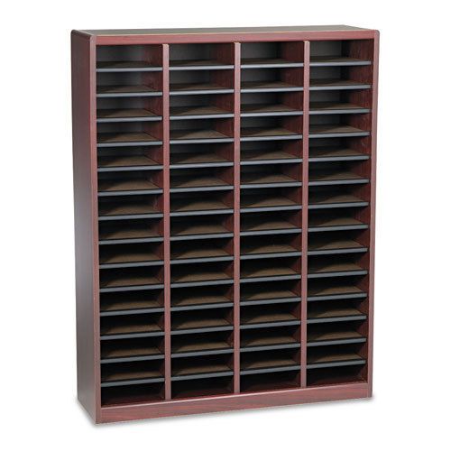 Wood/fiberboard e-z stor sorter, 60 sections, 40 x 11 3/4 x 52 1/4, mahogany for sale