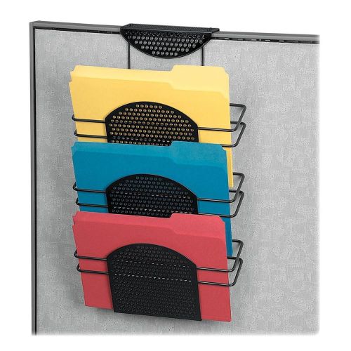 Fellowes Perf-ect Partition Additions Black Perforated Metal 3 File Pocket