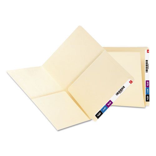 Folders, Front/Back Interior Pockets, Straight End Tab, Letter, Manila, 25/Box