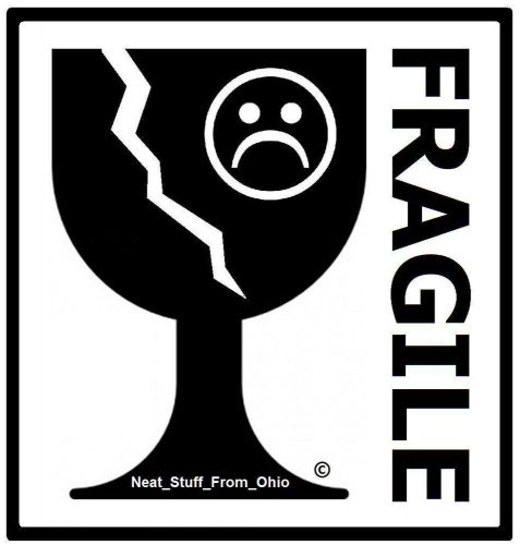 &#034;FRAGILE&#034; RUBBER STAMP - INTERNATIONALLY RECOGNIZED - AND LITTLE HUMOR TOO !!