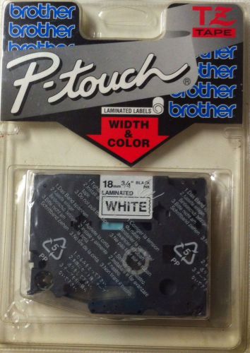 NEW BROTHER P-TOUCH TZ-241 BLACK PRINT ON WHITE LABEL TAPE (18mm-3/4in)