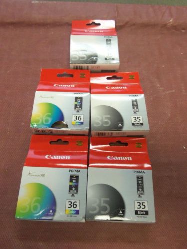 5 NEW CANON 35 &amp; 36 PIXMA PRINTER INK CARTRIDGES