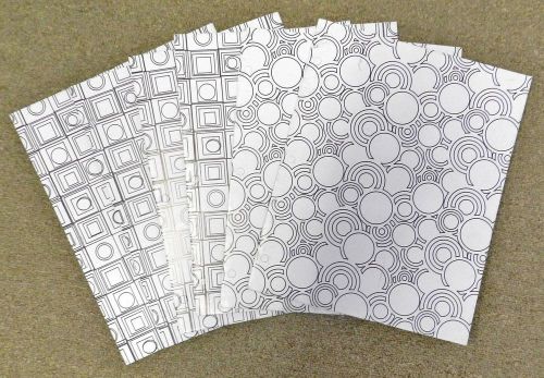 Portfolio folders lot of 6 gartner black white circle block gemetric pocket new for sale