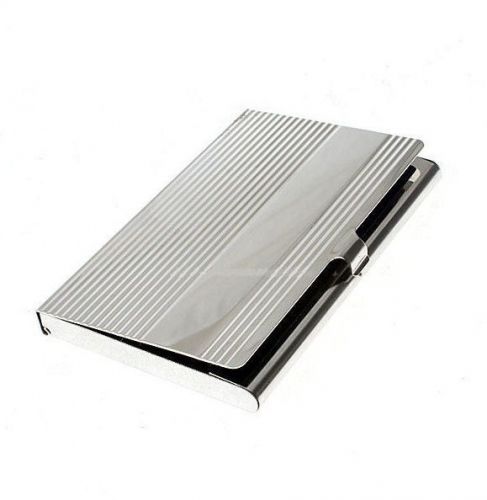 METAL SILVER BUSINESS CREDIT CARD NAME ID HOLDER CASE
