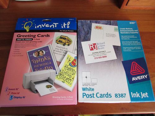 invent it! Matte Finish 1/4 Fold Greeting Cards 25 cards Post Card 8387 ink jet