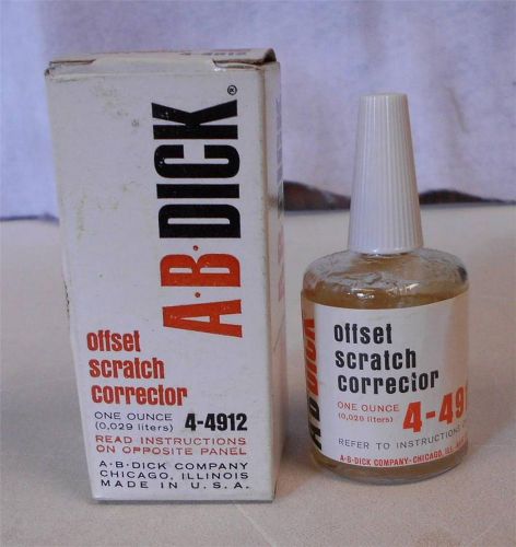 AB Dick Offset Scratch Corrector Fluid Clear 1 Oz. Bottle #4-4912 NIB LAST TIME