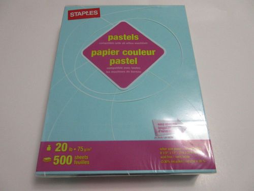 Staples Pastel Colored Copy Paper, 8.5 x 11, Turquoise, Ream 500 Sheets
