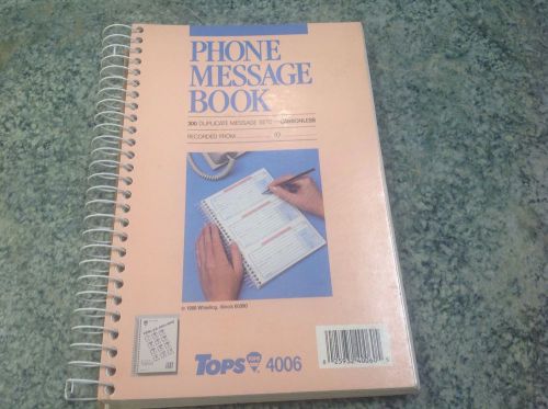 NEW Tops 4006 CARBONLESS Duplicate Copy Phone Message Book