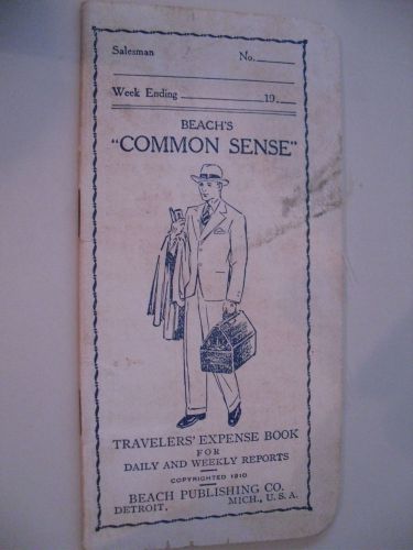 Beach&#039;s Common Sense Travelers&#039; Expense Book Detroit 1928-29 Copyright 1910