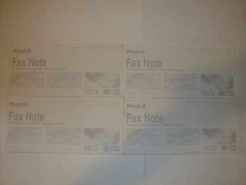 3M Post-It Fax Note Fax Forms Cover Sheet Page Fax Transmittal Memo Pad 7672