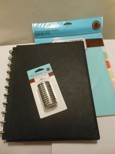 Martha Stewart Office Avery Black Discbound Letter Notebook Planner NEW +Extras
