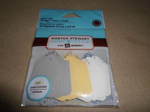 24 Martha Stewart Home Office Paper Tags, 1 3/4&#034; X 1 3/32&#034;~BRAND NEW IN PACKAGE