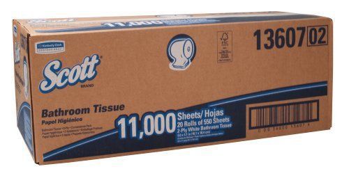 Scott Embossed Bath Tissue - 2 Ply - 550 Sheets/roll - 20 / Carton - (kim13607)