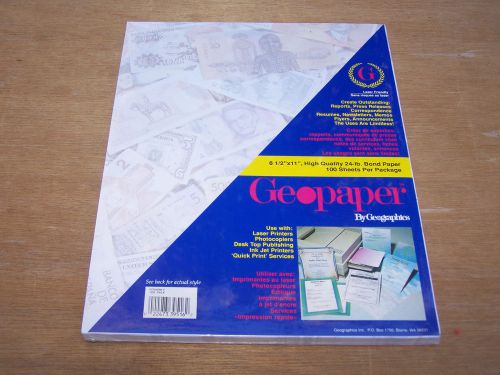 Geopaper Geographics GEOMONEY Stationery World Currency Money Paper 8.5 x 11 NEW