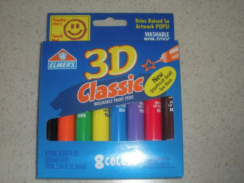 Elmer&#039;S 3D Washable Paint Pens, Classic 8 Rainbow Colors