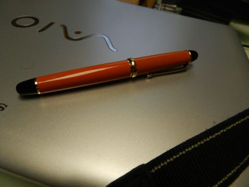 \ Ballpoint Pen in Orange &amp; Black
