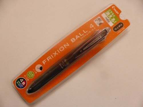 Pilot Frixion Ball 4 Black Body Erasable Gel Ink 4 Color Multi Pen 0.5mm