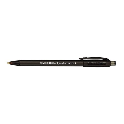 Ballpoint Pen, Retractable, Fine, Blk, PK 12 6380187