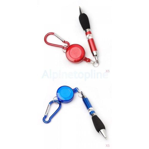 10pcs Retractable Pen Belt Clip Carabiner Keyring for Stationary Nurse Red+Blue