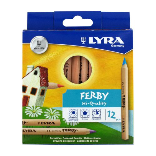 12 LYRA Ferby Triangular Giant Colored Pencils, Assorted