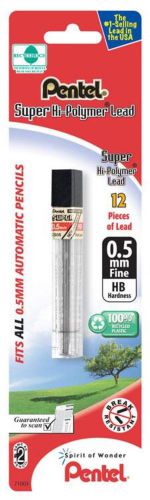 Pentel Refill - Hi-Polymer Lead (0.5mm) HB 12 pcs/Tube 1 Pack Carded