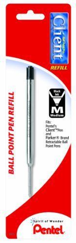 Pentel bkc10 client ballpoint pen refill - medium point - black - 1 / (bkc10bpa) for sale