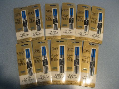 Lot of 11 SEALED Genuine Cross Dual Refill selectip pen extra fine point BLUE