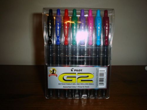 Pilot G2 Pen 0.7mm Gel Ink Rolling Ball, Assorted Color 8-Pack In Pouch