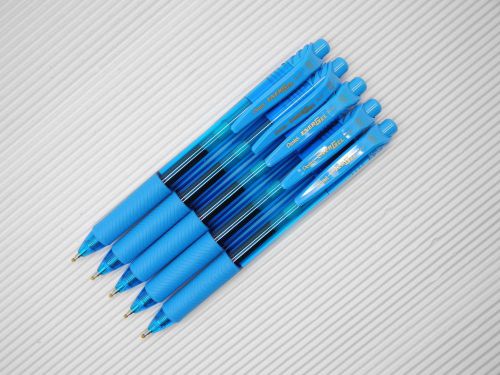 12pcs pentel retractable ener gel 0.7mm roller ball pen light blue(made in japan for sale