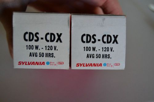 2 New Old Stock  SYLVANIA PROJECTOR LAMP CDS-CDX  100 W - 120 V  AVG 50 HRS