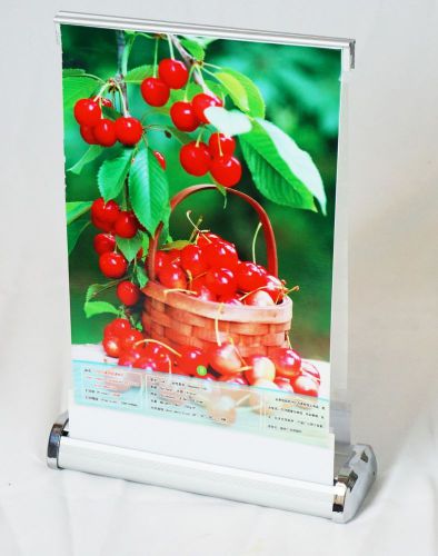 Tabletop Double Side Retractable Banner Stand + Free Customer Banner posters