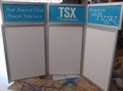 Six panel 6ft trade show aluminum table top display with headers $900+ value for sale