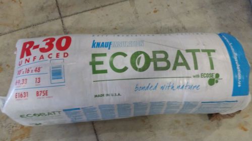 Knauf r-30x16&#034; unfaced fiberglass insulation lot of 4 bags=277.32 sq ft for sale