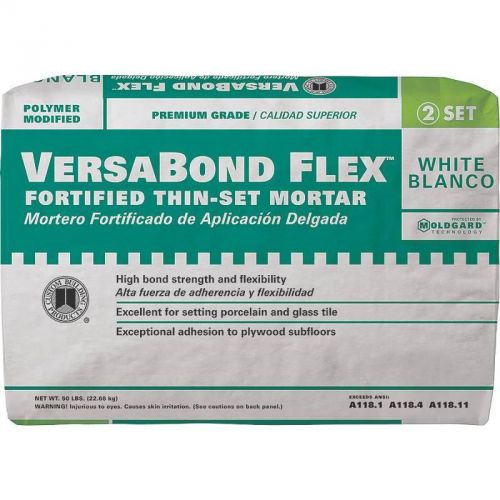 WHITE VERSABOND FLEX THIN-SET CUSTOM BUILDING Mortar VBFW50 010186766133