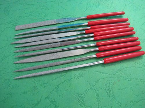 New 10 in 1 red handle diamond needle file set tool 140mm x 3mm for sale