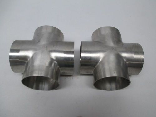 Lot 2 new waukesha 9w-7 sanitary cross tri-weld fitting 3in 316 d291553 for sale