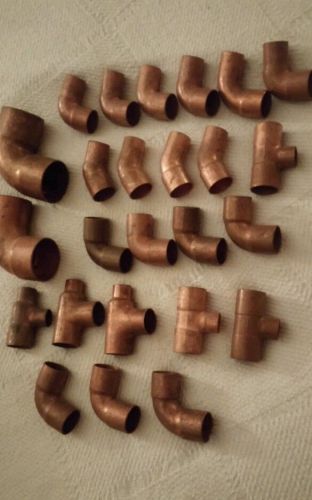 COPPER FITTINGS ASSORTMENT OF DIFFERENT SIZES .