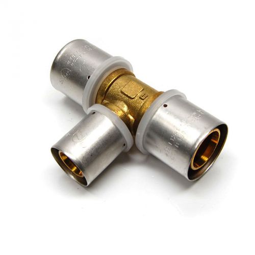 (5) new hydro-pex prf-pt776 (1&#034; x 1&#034; x 3/4&#034; press) brass union tee fittings for sale
