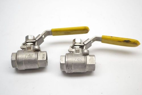 LOT 2 FNW 3/8IN NPT STAINLESS CF8M 2000WOG BALL VALVE B388560
